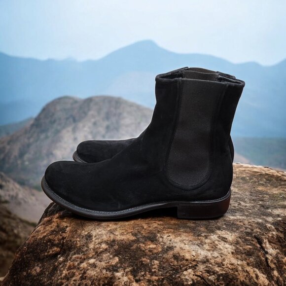 Rocco P. Hand Made Torre Saw Patrisio Women's Black Suede Chelsea boots 39.5 - Picture 10 of 12